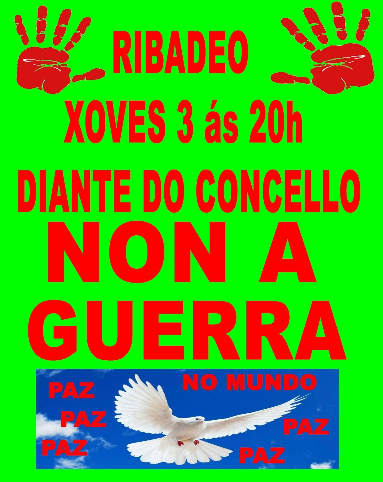 Non á guerra. Convocatoria