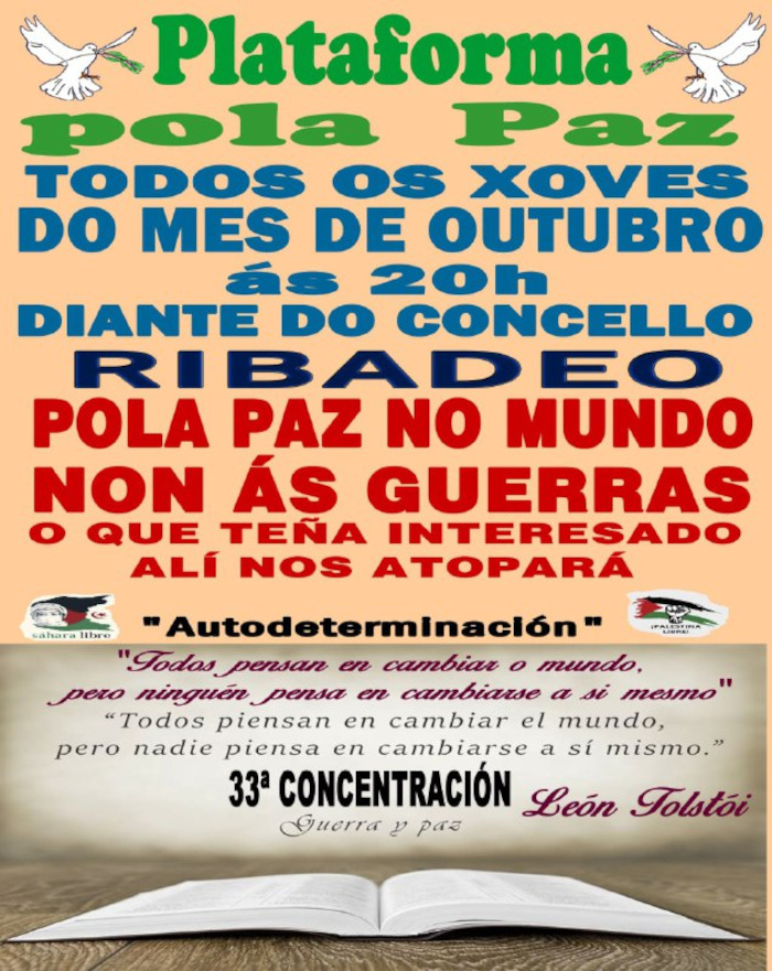 Convocatoria da 33 concentración pola paz