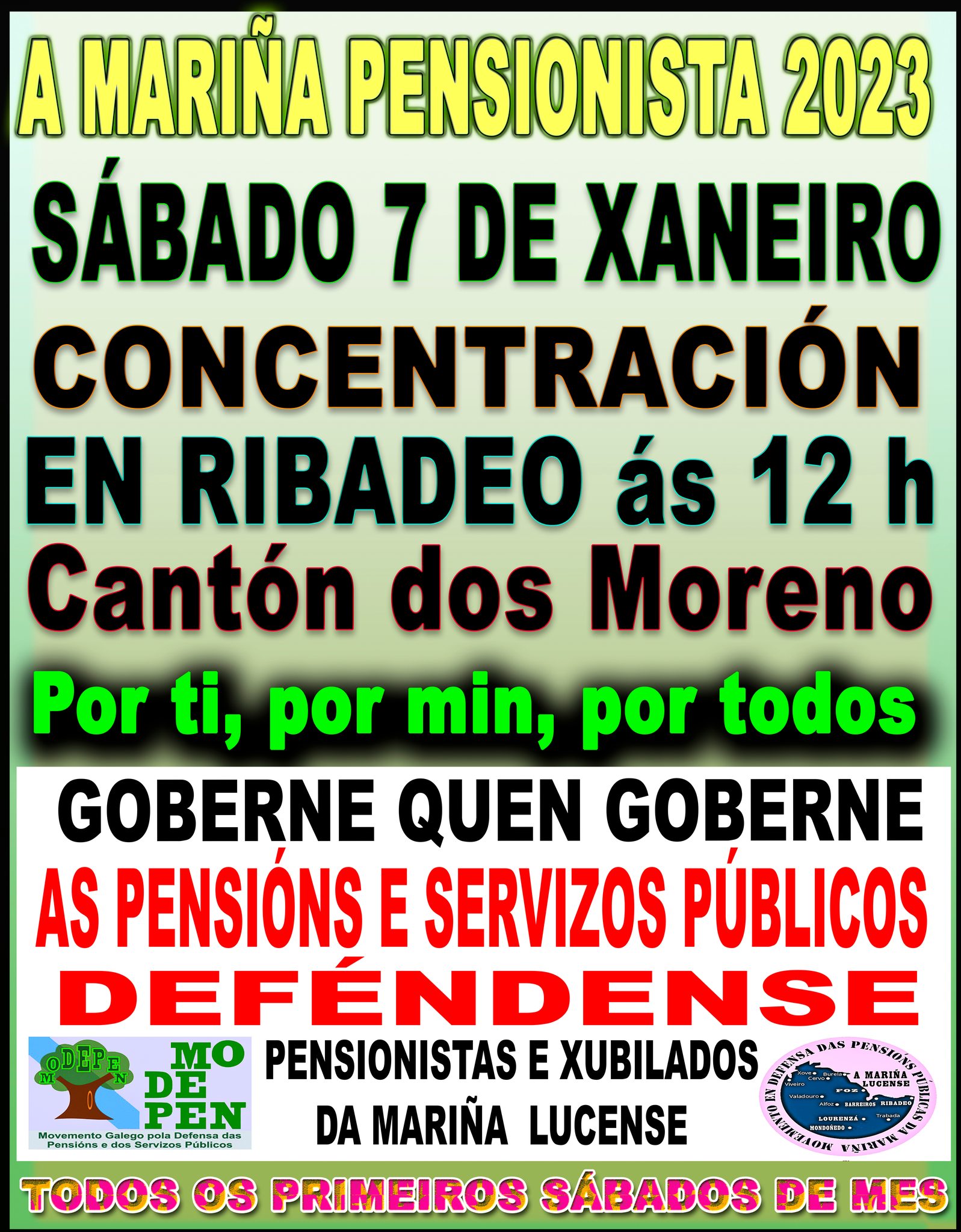 Xuntanza de pensionistas en Ribadeo o primeiro sábado de 2023. Palabras de Evaristo Lombardero