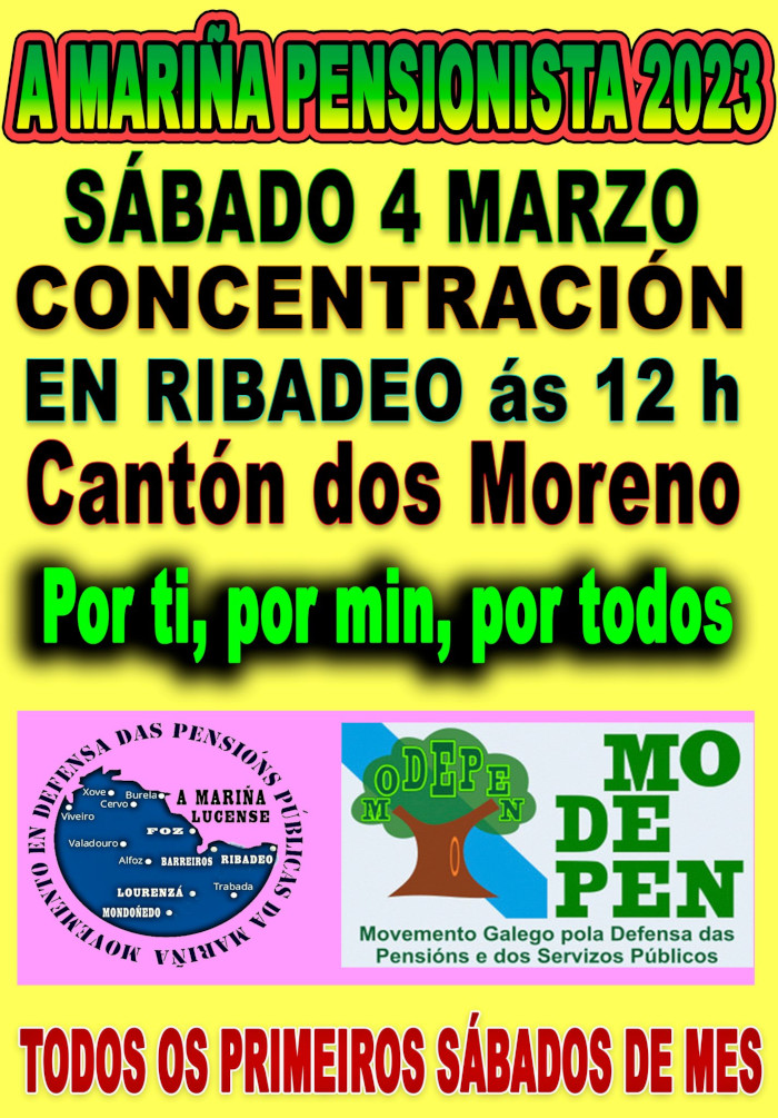 Este sábado, concentración de pensionistas en Ribadeo