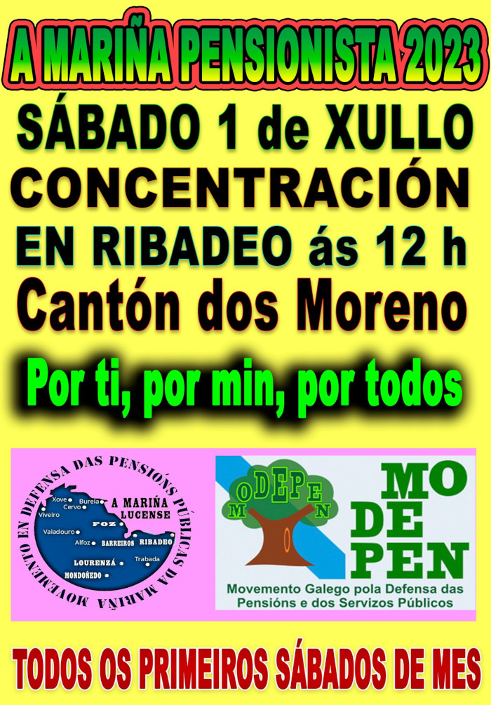 Primeiro sábado de xullo, concentración pensionista en Ribadeo