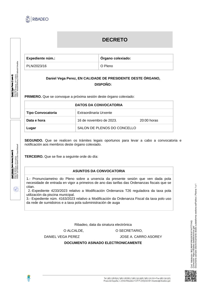 Comparando documentos cara ó pleno de onte