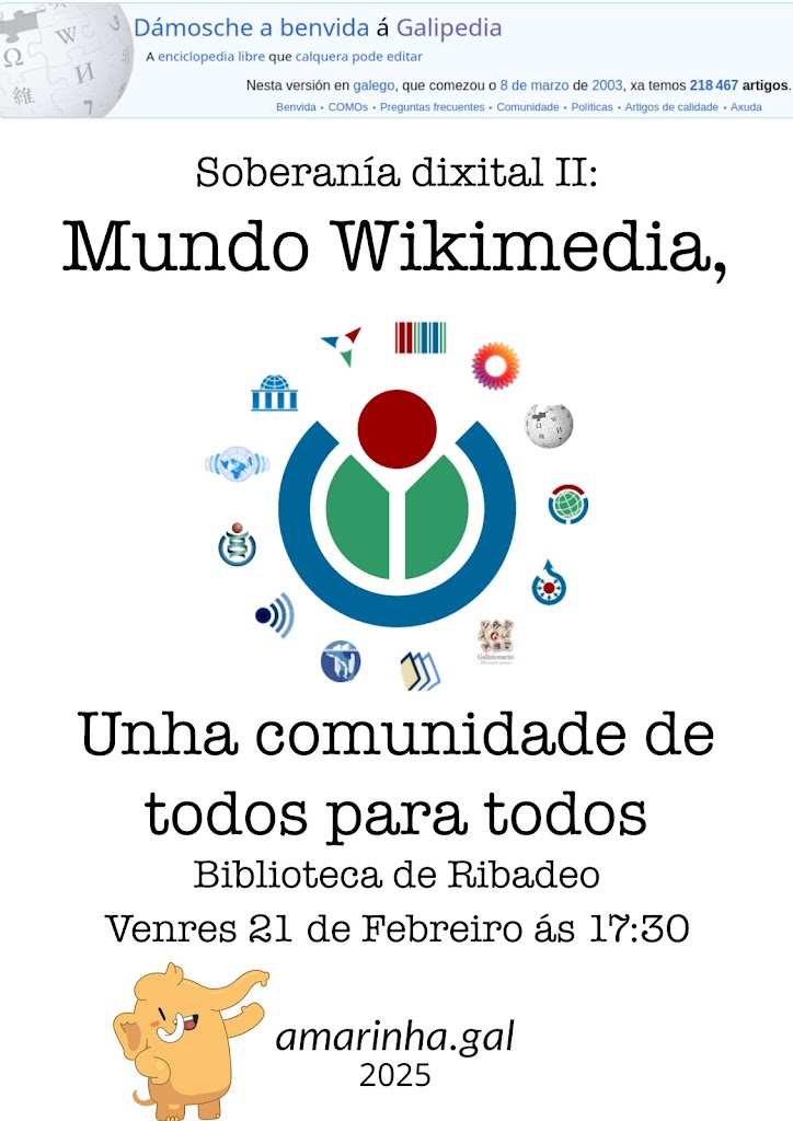 Soberanía dixital II: Mundo Wikimedia, unha comunidade de todos para todos. Foi e é