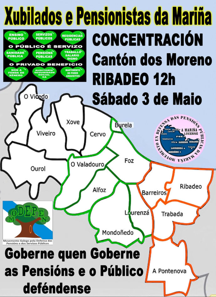 Mañá, concentración en Ribadeo. Polas pensións